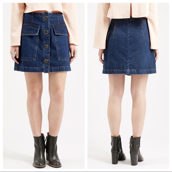 Topshop Dresses & Skirts - ⭐️ Topshop Moto Button Front Cargo Denim Mini Skirt 6